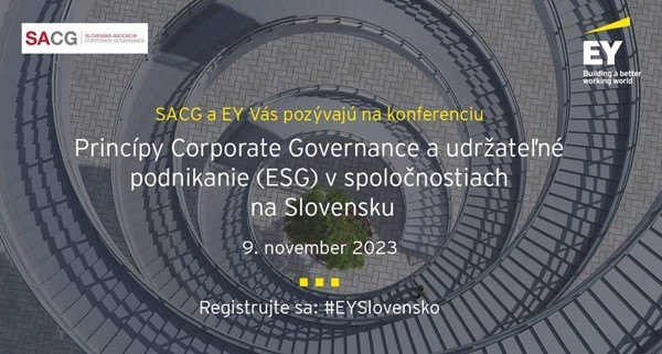 Pozvánka: Princípy Corporate Governance a udržateľné podnikanie (ESG) v spoločnostiach na Slovensku